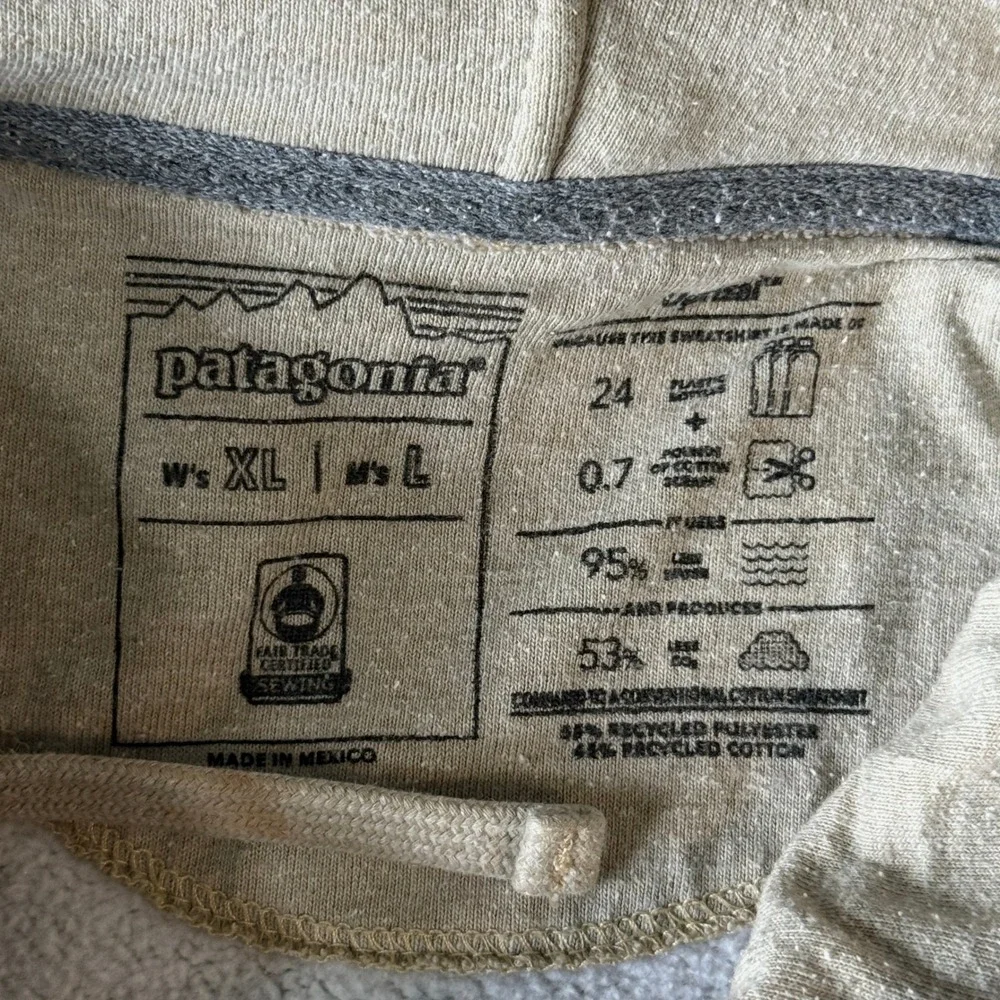 Patagonia P-6 Logo Uprisal Hoodie Oatmeal Tan‎ Mens Large Womens XL 39622